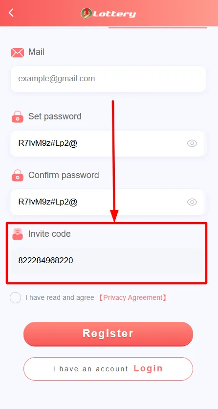 Enter the invite code